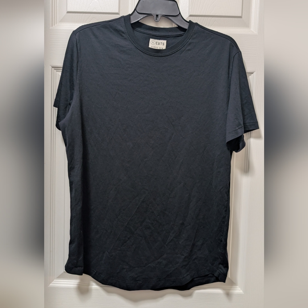 Cuts Clothing Curve Hem Tee Black Size Medium M Pima Cotton